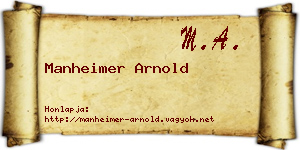 Manheimer Arnold névjegykártya